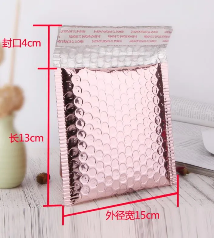 Rose Gold Bubble Envelope Package Bag Rose Gold Foil Shockproof Bubble Mailer Gift Packaging Wedding Favor Bag Multisize