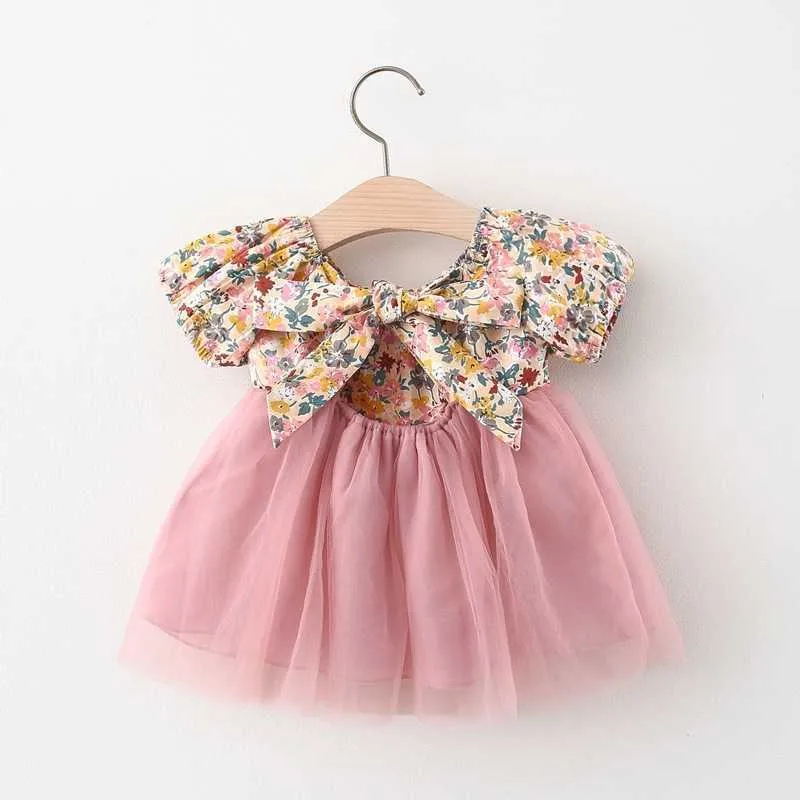 Été Princesse Bébé Fille Robe Fête D'anniversaire Tutu Robe Floral Baptême Robes Pour Filles Vêtements 0-2y Nouveau-Né Vêtements Robe Q0716