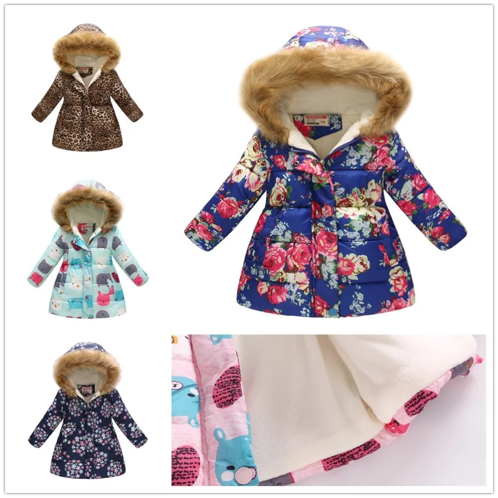 Mais recentes meninas casaco fleece crianças inverno roupas bebê menina para baixo jaqueta hoodies longo sobretudo kids windbreaker outfits tops 210413