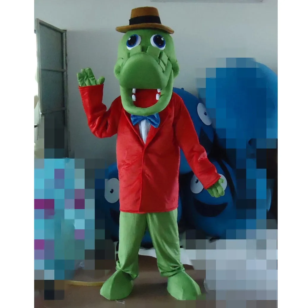 Halloween Costume De Mascotte De Crocodile Vert Top Qualité Cartoon Anime thème personnage Taille Adulte Carnaval De Noël Fête D'anniversaire Fantaisie Dres