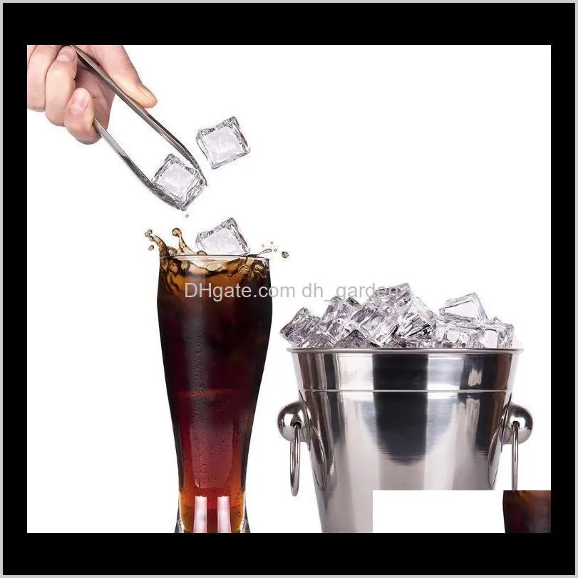 stainless steel ice tongs with smooth edge coffee sugar clip multifunction mini ice cube clamp teacup clips kitchen bar tools sn2366