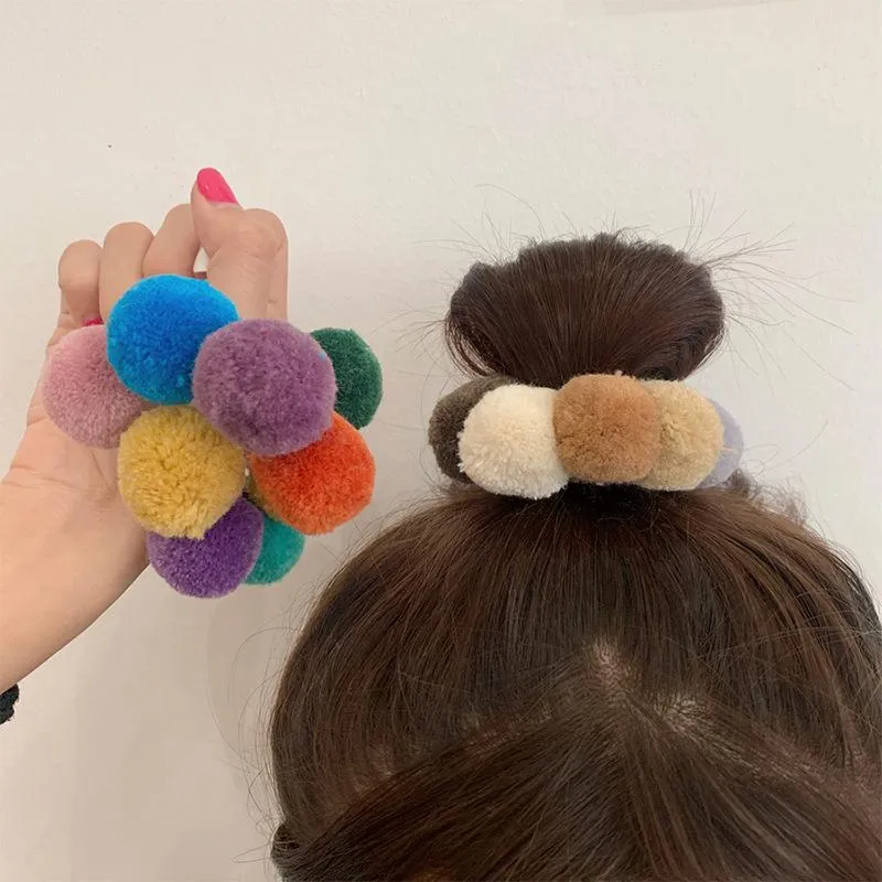 Fermagli per capelli Mollette Autunno e inverno Corda semplice Colore caramella Testa a sfera Accessori per personalità fissa da donna