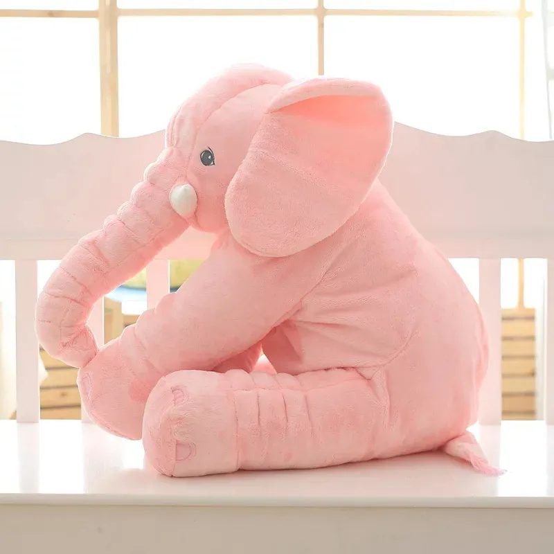 60 cm 40 cm doux en peluche éléphant oreiller bébé dormir dos coussin animaux en peluche oreillers nouveau-né poupée Playmate coussins enfants jouets S7836090