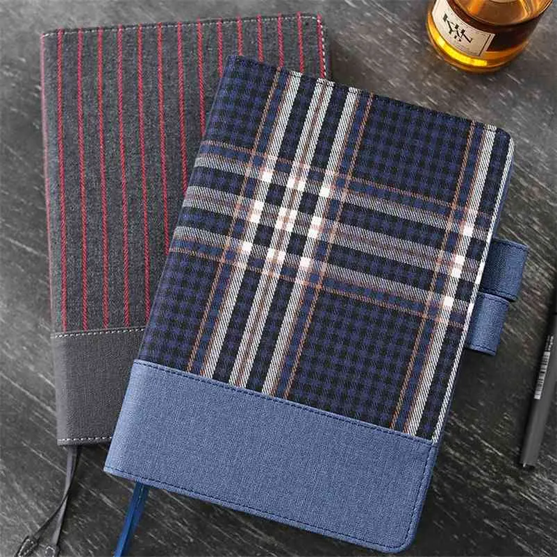 Retro Fabric Notebook Schedule Journal Diary Cover A5 A6 Planner Blank Grid Line Paper Tassel Case School Stationery 210611