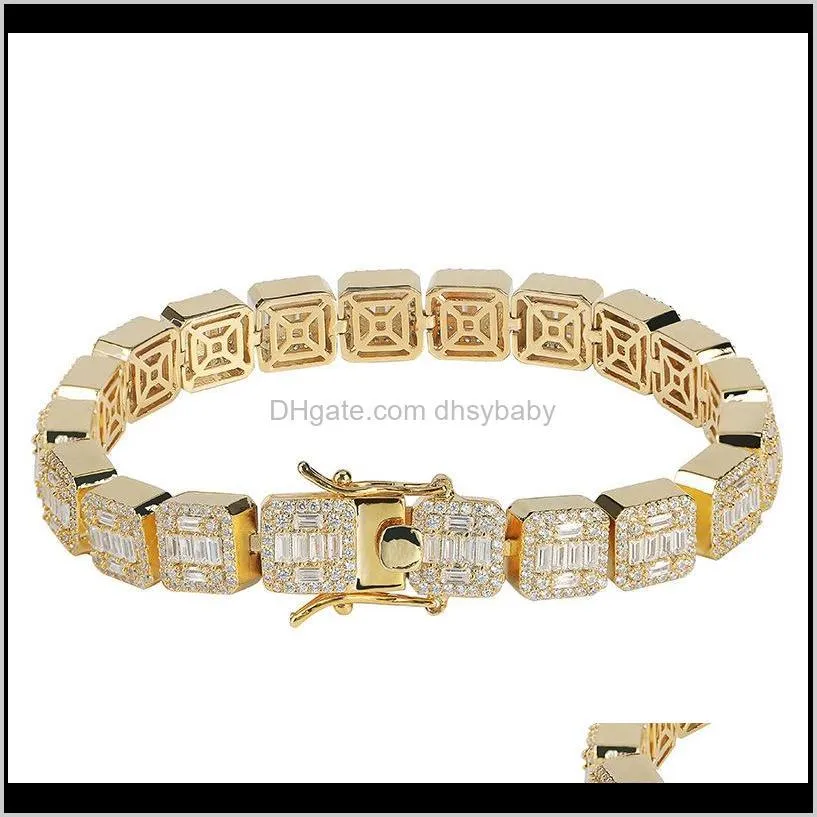 luxury designer jewelry mens bracelets diamond tennis bracelet hip hop bling bangle iced out chains hiphop charm rapper gold accessories