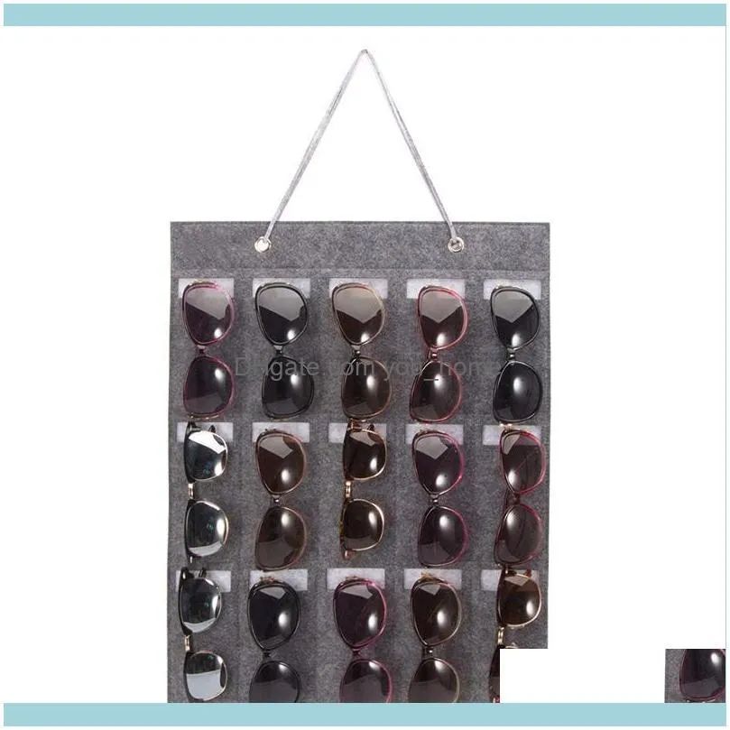 Multi-slot Sunglasses Organizer Hanging Earrings Necklace Felt Storage Holder1