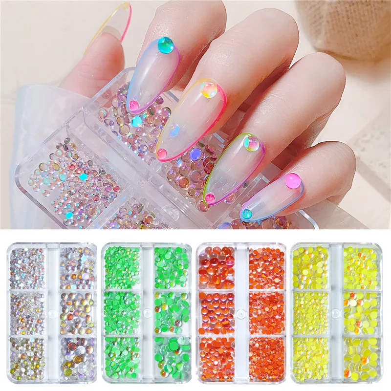 3D Mermaid Mini Rhinestones For Nails 6 Grids, Candy Colors, Mixed Sizes,  DIY Crystal Beads For Nails Decoration From Misssecret, $2.11