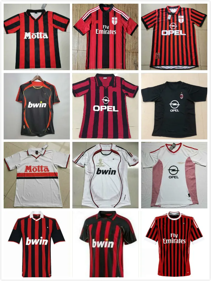 2004 2005 2007 2009 2011 AC Gullit Milan Ретро Футбол Джетки Mildini Inzaghi Ronaldo Baggio Baresi Baresi Weah Ronaldinho Ibrahimovic Vinatge Футбол для футболки