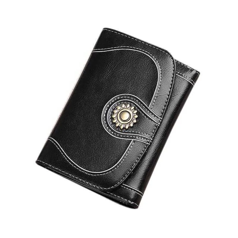 Purses Sendefn Split Leather Coin Plånbok för Kvinnor Kvinnlig handväska Ladies Small Clutch Retro Märke Design Korthållare