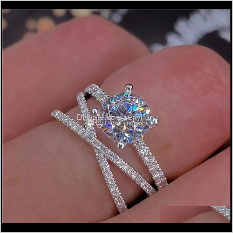 criss cross diamond ring jewelry women rings engagement rings for women new fashion jewelry gift 808527