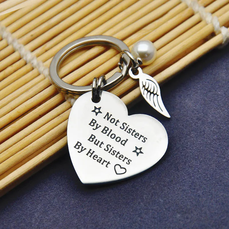 Stainless Steel Keychain Pendant A Sister Is God`s Way Of Making Creative Luggage Decoration Key Ring Birthday Party Gift