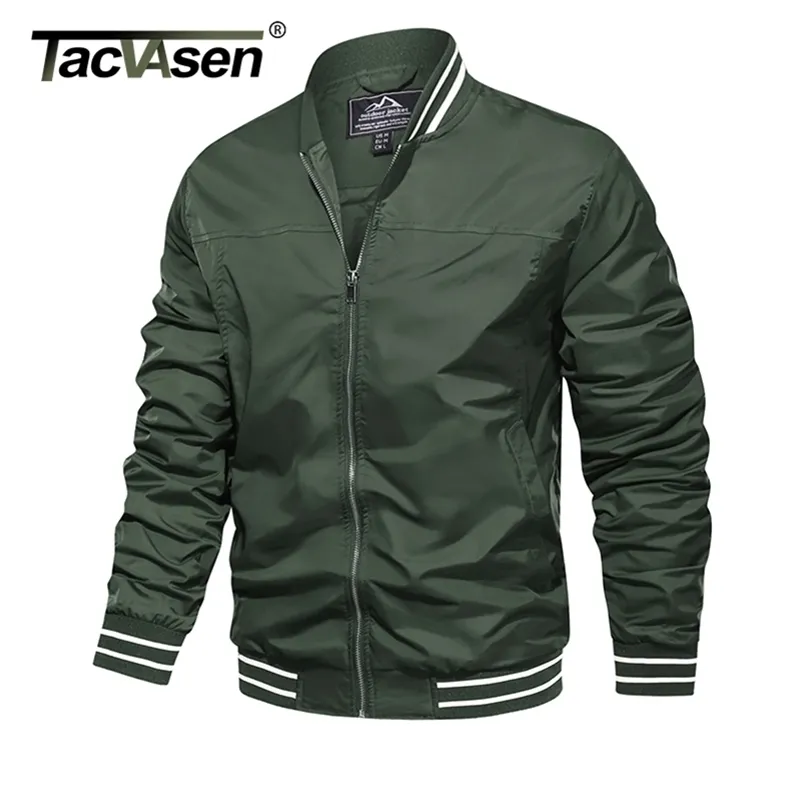 TACVASEN Freizeitjacke Herren Frühling/Herbst Pilotenstil Mäntel Army Bomberjacken Wind Baseballjacke Oberbekleidung Mantel Jungen 211009