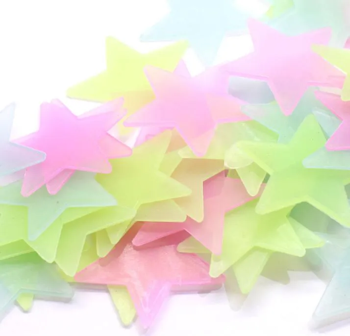 2021 3D Stars Wall Stickers home Glow In The Dark Luminous Fluorescent For Kids Baby Room Bedroom Ceiling Home Decor