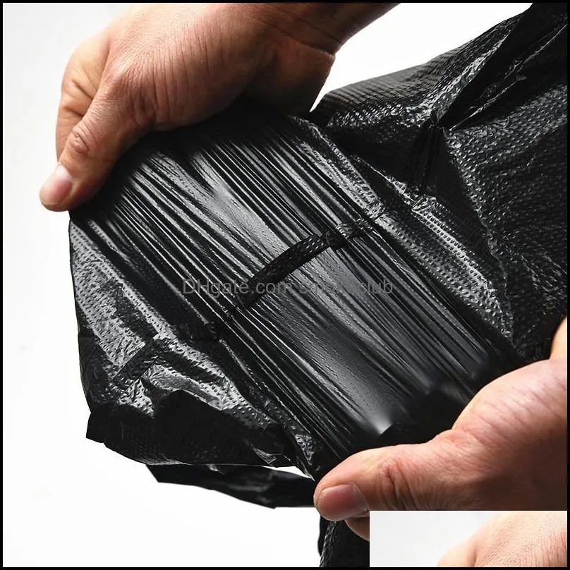 50pcs Black Carry Out Bags Gift Bag Retail Supermarket Grocery Shopping Plastic Bags for Business Bag Garbage1