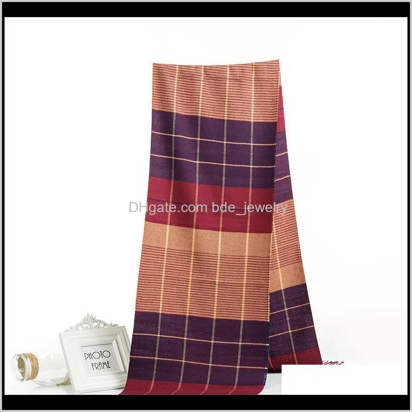 2020 classical winter plaid scarf windproof cashmere shawls casual scarves soft business scarf for man wool