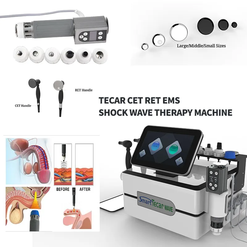 3 in 1 Tecar CET RET EMS Shock Wave Therapy Equipment For Body Pain Relief ED Treat Machine