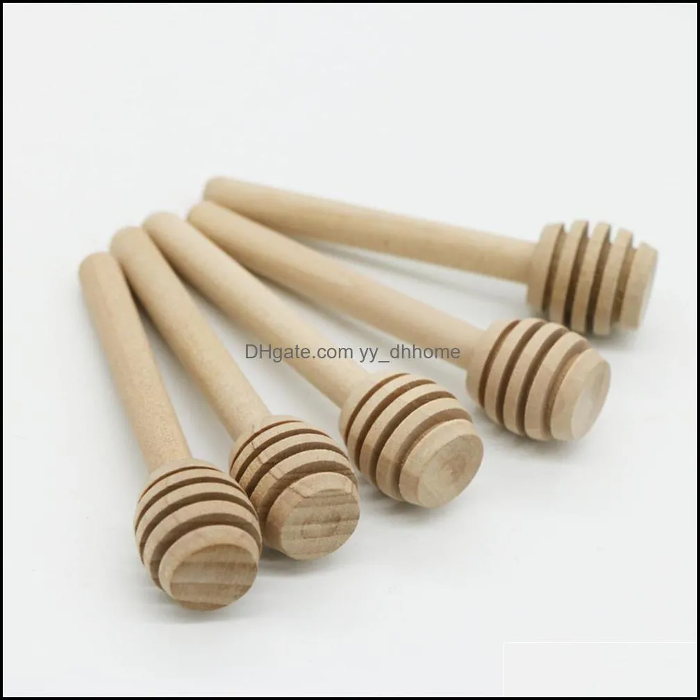 8cm /10 cm /10.4cm long Mini Wooden Honey Stick Stirrer Honey Dippers Party Supply Spoon Stick Honey Jar Stick