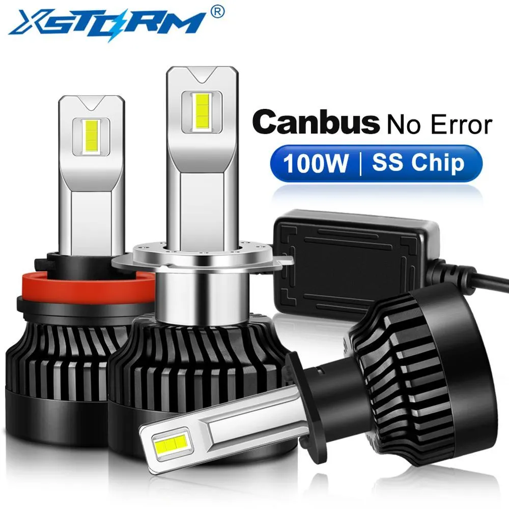 2PCS 100W 25000LM-strålkastare H1 H4 H7 LED CANBUS H8 H11 9005 HB3 9006 HB4 9012 HIR2 Car Lampor Bulb Turbo Dimlampa 12V