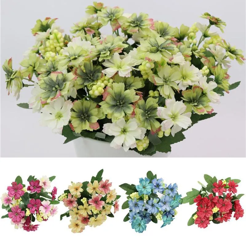 Decorative Flowers & Wreaths 1 Bouquet Charming Fake Little Gerbera Artificial Flower Wedding Home Decoration Plants Sunflower