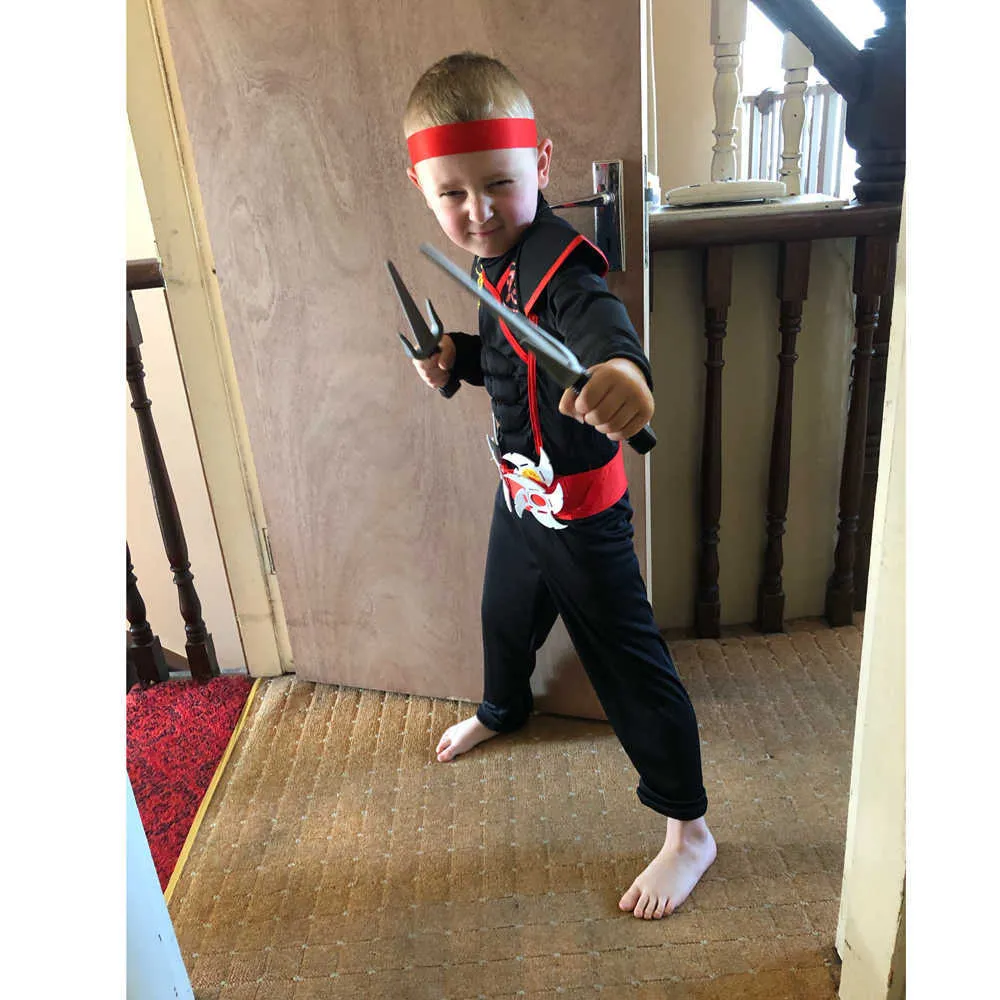 Costume da Ninja Bambino Ninja Costumi da festa Ragazzi Halloween Fancy  Dress Anime Cosplay Warrior Ninja Suit Abbigliamento per bambini Tuta Set