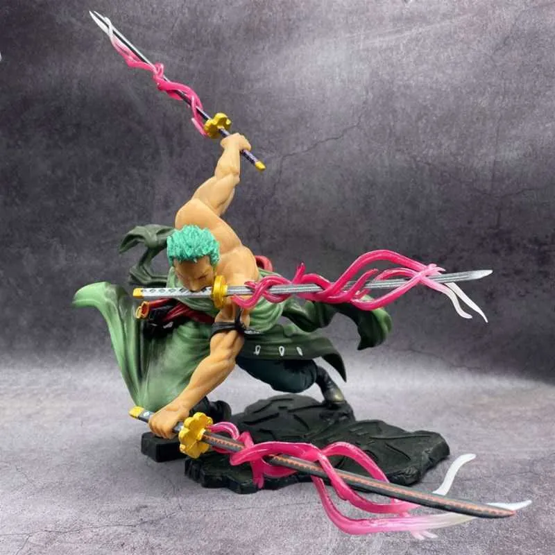 アニメワンピースZoro Figurine 2スタイルコンバットVer。 PVCアクションモデルコレクションクールなスタントフィギュアトイ