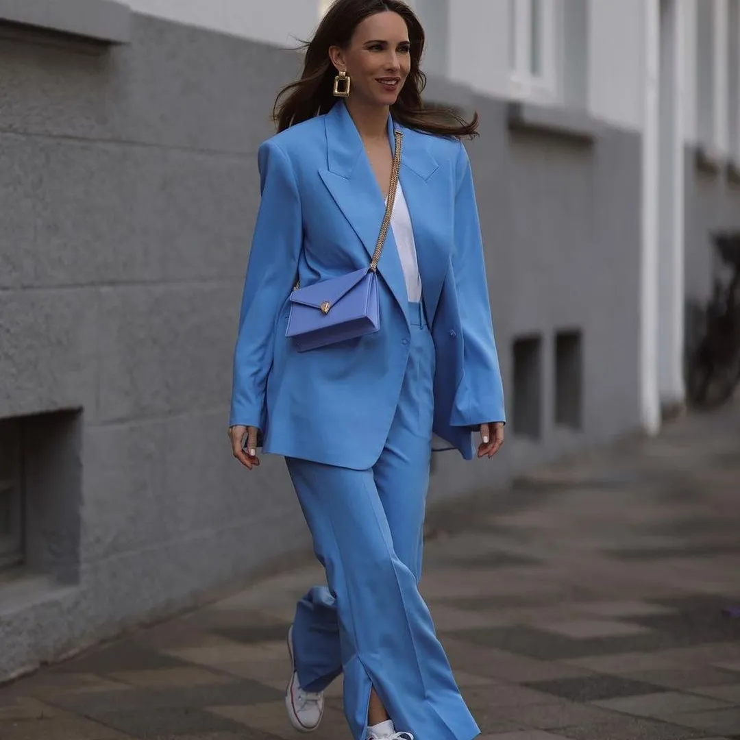 2022 Solida kvinnor blazer kostymer 2 st sätter brudtärna klänning streetwear damer oversize kvinnlig ytterkläder chic casual suit