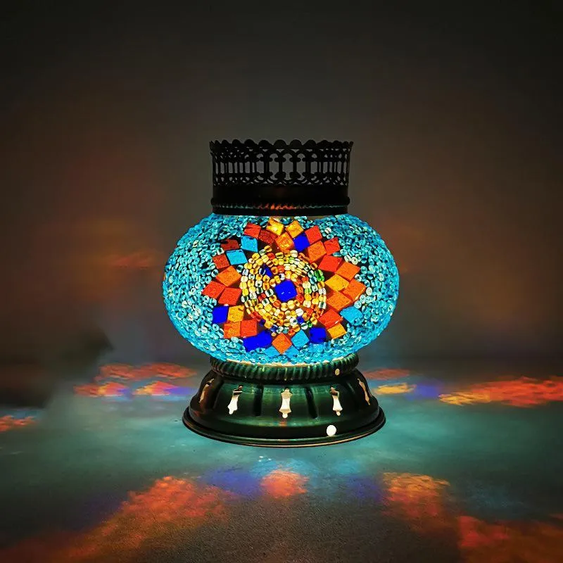 Più nuovo E14 vetro intarsiato a mano stile marocco mosaico luce camera da  letto soggiorno lampada da tavolo decorativa lampada turca - AliExpress