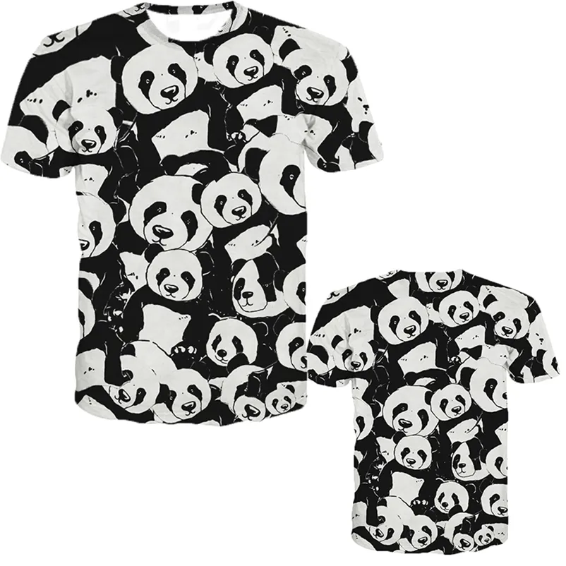 Summer Children 3D Anime T-shirt Dzieci Piękne zwierzęce panda nadrukowana t-koszulka chłopcy dziewczęta moda tshirts tops 210409