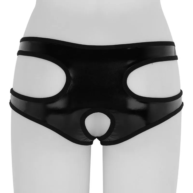 Latex Faux Leather Micro Bikini Crotchless Briefs With Open Crotch And Holes  Sexy Lingerie For Women From Hemplove, $24.9