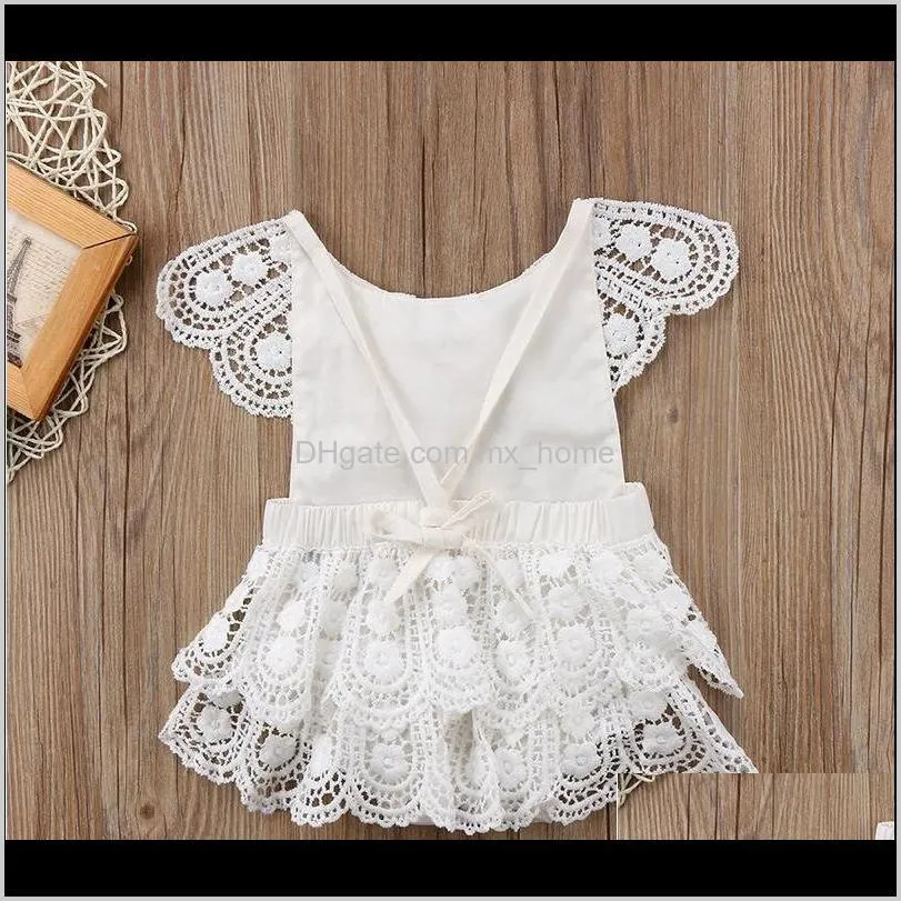 2019 new summer baby girl lace rompers white backless jumpsuits cute infant girls onesies toddler one-piece climbing romper