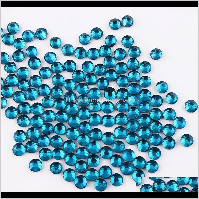 Sewing Notions & Tools Apparel Sapphire Ss6-Ss30 Dmc Blue Zircon Fix Rhinestones Iron On Strass Flatback Fix Diy Nail Art 1752