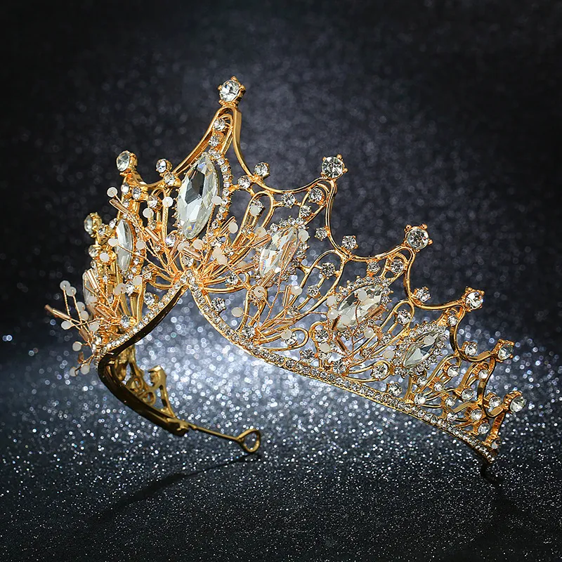 Haarschmuck Krone Diademe für Frauen Gold Silber Farbe Kristall