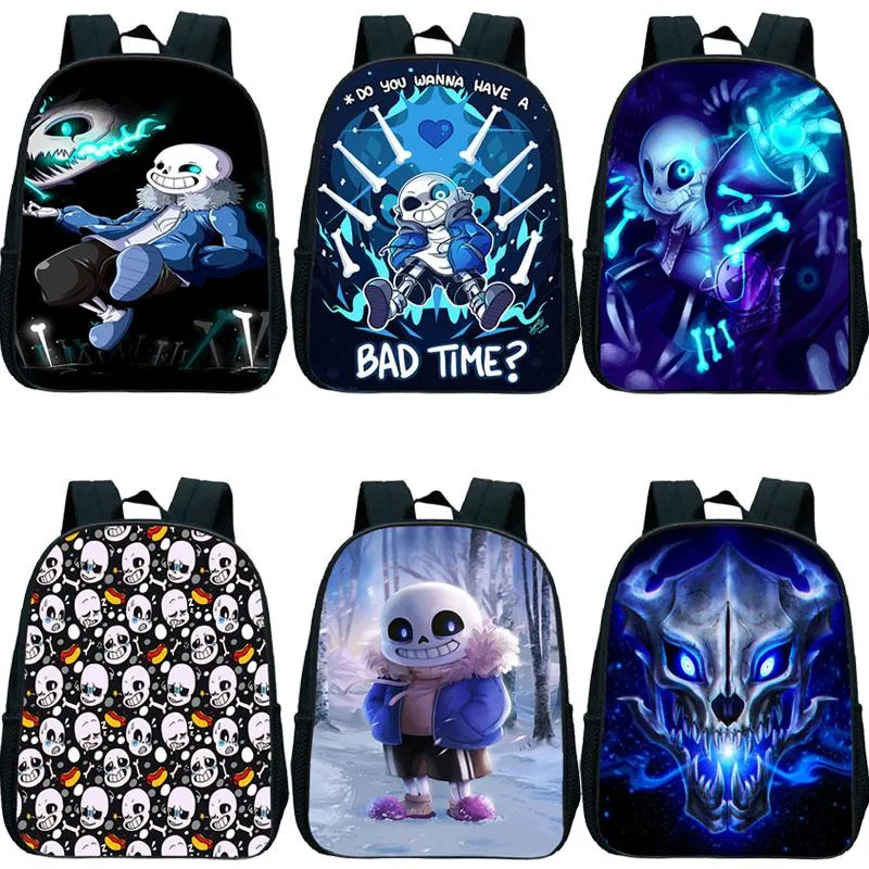 Sac à dos 12 pouces Undertale Sans maternelle enfants sacs d'école pour garçons filles enfant en bas âge livre sac enfants sacs à dos Mochilas