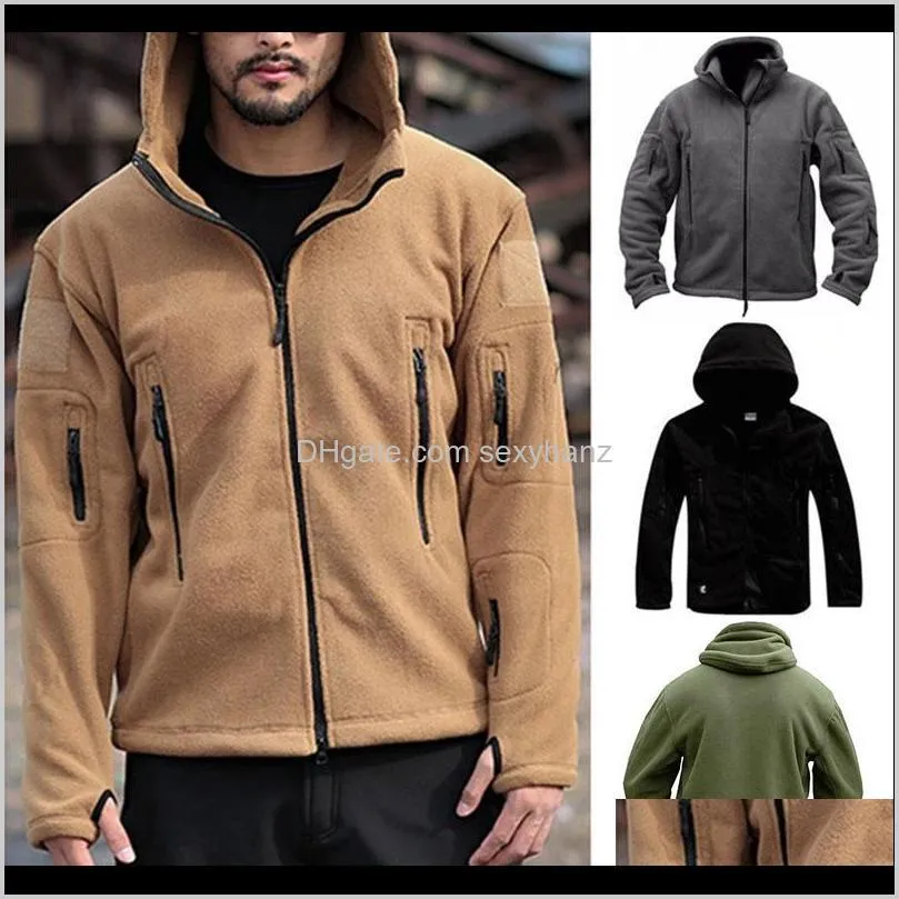 mens autumn winter fleece zipper hoodies long sleeve hooded sweatshirt tactical tracksuit jacket outerwear coat for men