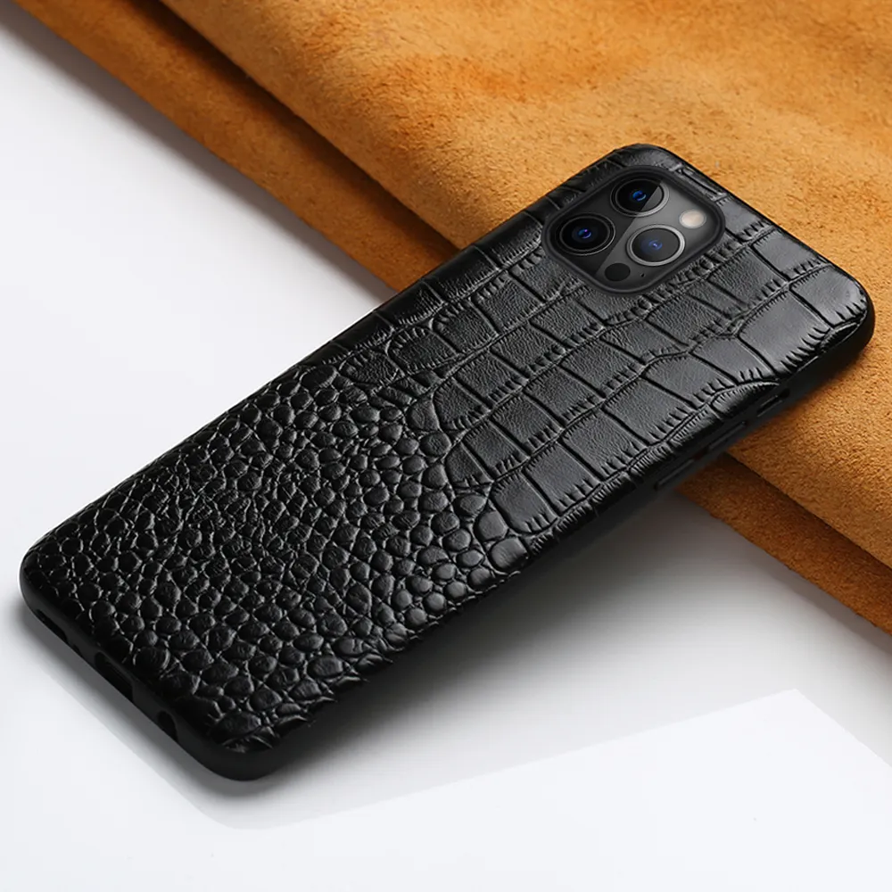 Genuine Leather Cell Phone Cases for iPhone 12 Pro Max 12 Mini 11 Pro Max X XR XS max 5 5s 6S 6 7 8 Plus SE 360 Full protective Cover