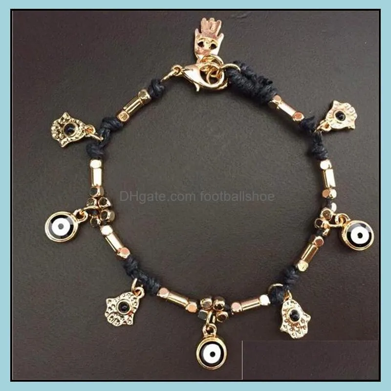 JG1 Charm Bracelets handcrafted Classic jewelry Turkey Contracted Fatima restoring ancient ways of palm and eye bracelet K3529