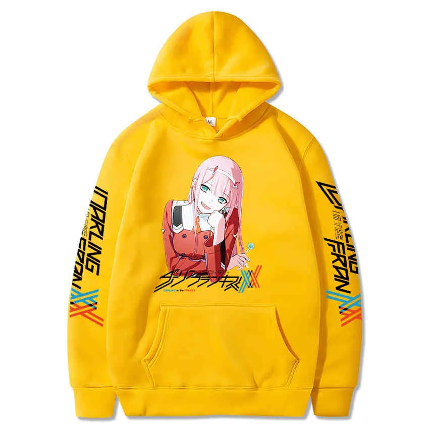 Darling in de Franxx Anime Harajuku Zero Twee bedrukte hoodies met lange mouwen voor mannen / vrouwen Y0319