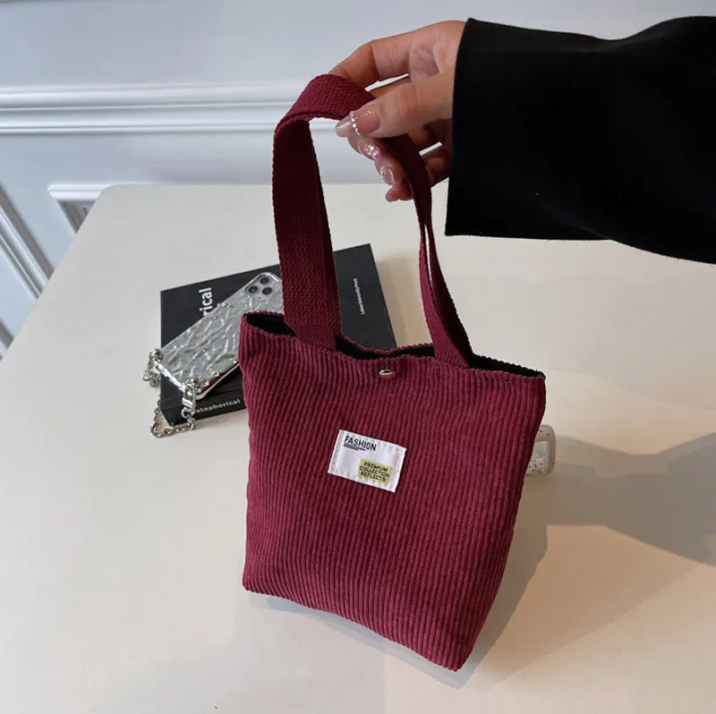 5pcs Shopping Bags Women Plush Brief Letter Prints Plain Foldable Hasp Shoulder Bag