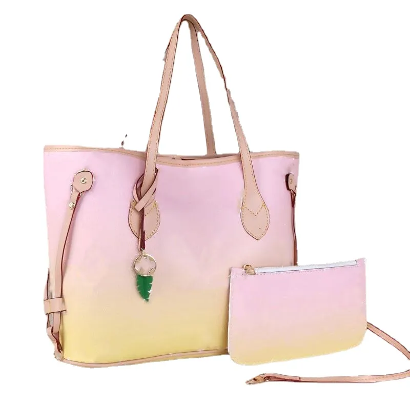 YQ Hight Quality Shopping Luxurys Designer Handbag Shoulder Bags handle Open Fashion Totes Lash package 2pcs/set Women Purse Letter Leather Practical Clutch Wallet