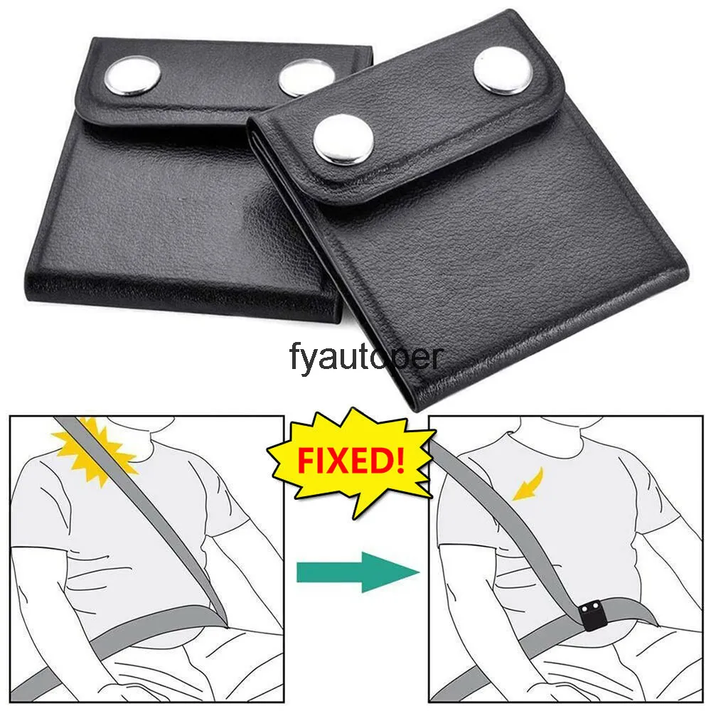 Ajusteur de ceinture de sécurité de voiture, 2 pièces, Clip en cuir PU, sécurité universelle, confort, protection du cou des épaules, verrouillage de positionnement