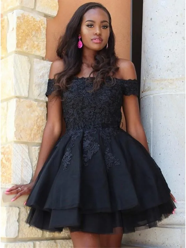 black short prom dresses