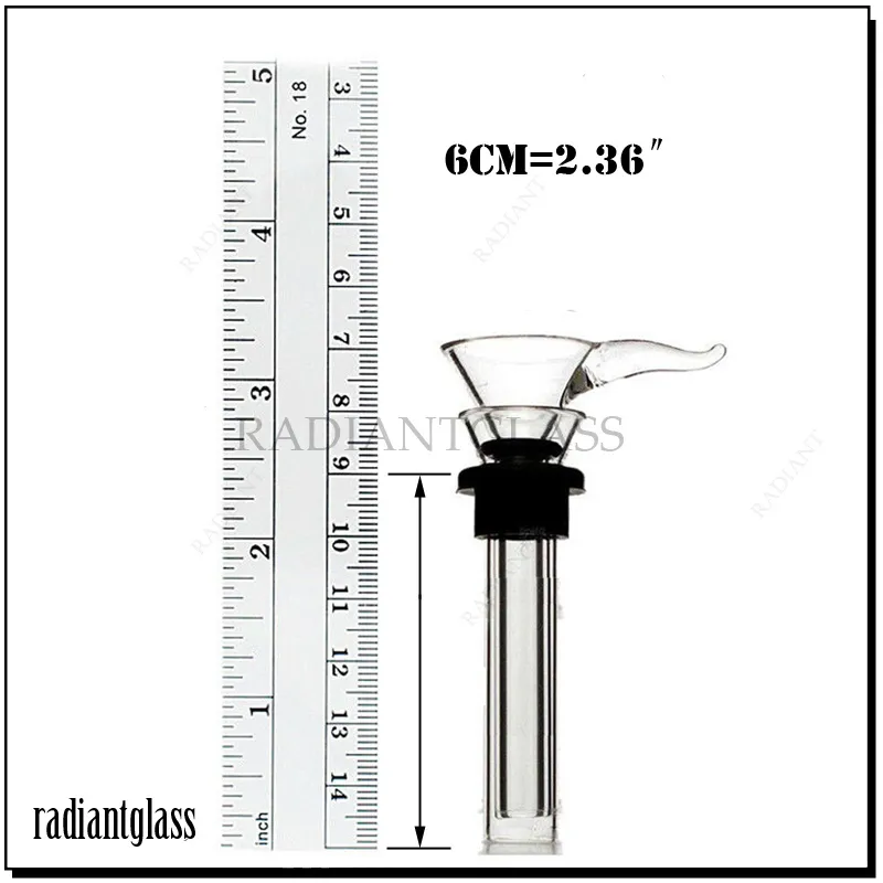 Glas Slider Stam Funnel Hand Blåst Rökrör med handtag Tillverkning Skål Bong Downstem