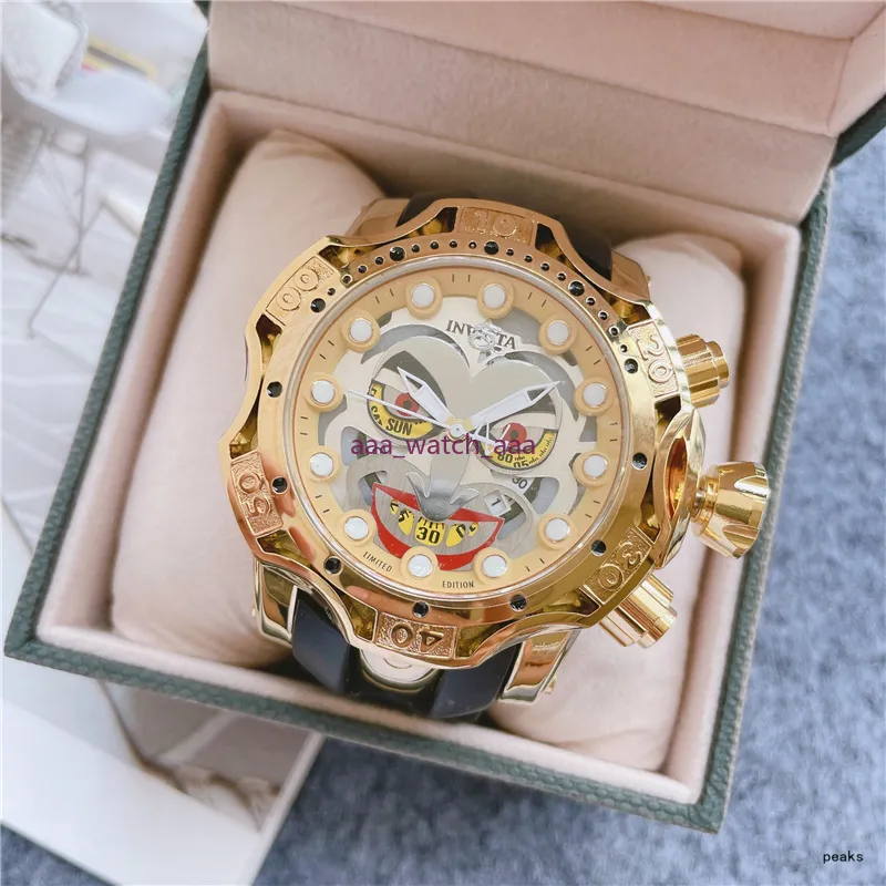 2021 New Mens Watch Skull Dial Flera Styles TA0056 Fashion Casual Klockor Gummi Strap Klocka Varma föremål