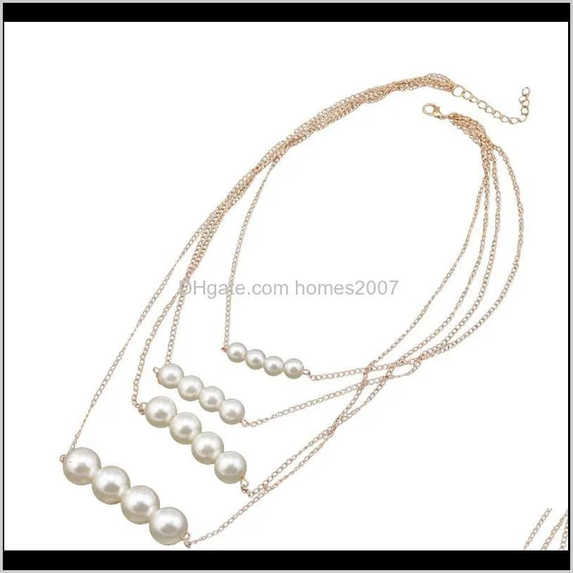 multi-layer artificial double-sided pearl necklace fashion temperament jewelry pearl sweater clavicle chain necklace for women