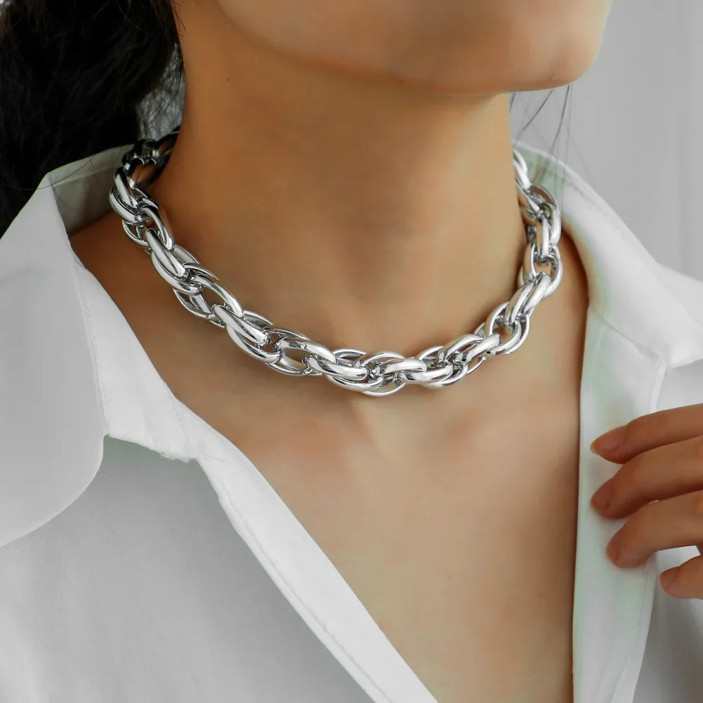 Exaggerated Punk Chain Choker Necklace For Women And Men Hip Hop