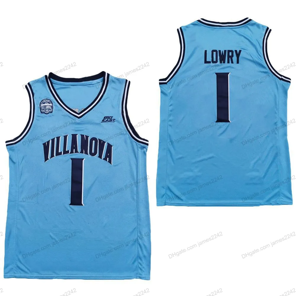 Custom Villanova Lowry كرة السلة جيرسي الرجال جميعهم أزرق مخيط أي حجم 2xs-5xl اسم ورقم أعلى جودة