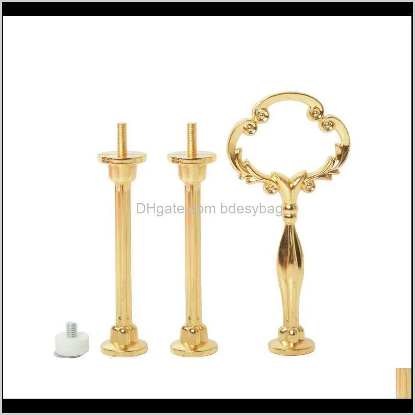 big sunflower 3 tier metal cake stand holder heavy duty fruit plate handle fittings hardware rod metal cake stand holder