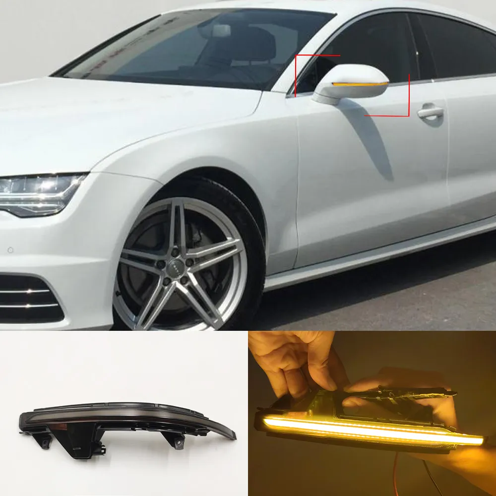 1 Установите Автоматический динамический мигарь боковой поворот сигнал светодиодный светодиодный светильник для Audi A7 S7 RS7 2010 2011 2011 2013 2014 2010 201 201 2017 2017 2017