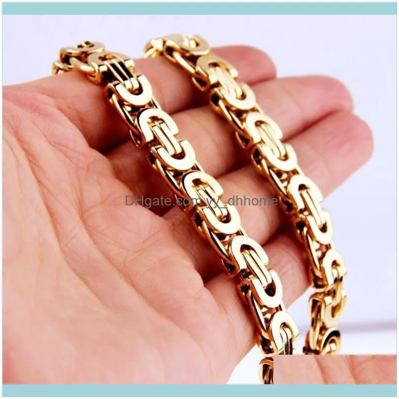 Chains 6mm Byzantine Style Necklaces For Men Women Solid Stainless Steel Chain Punk Hip-hop Boys Jewelry Accessories Choker