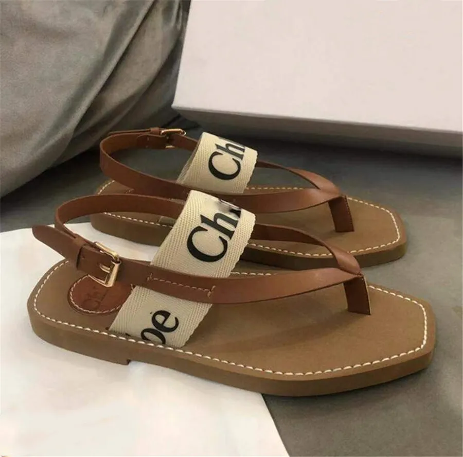 Klasyczne Damskie Sandały Damskie Wysokiej Jakości Skórzane Kapcie Plażowe Panie Designer Buty Kobiet Flip Flops Sandal Brand Pantofl C90897